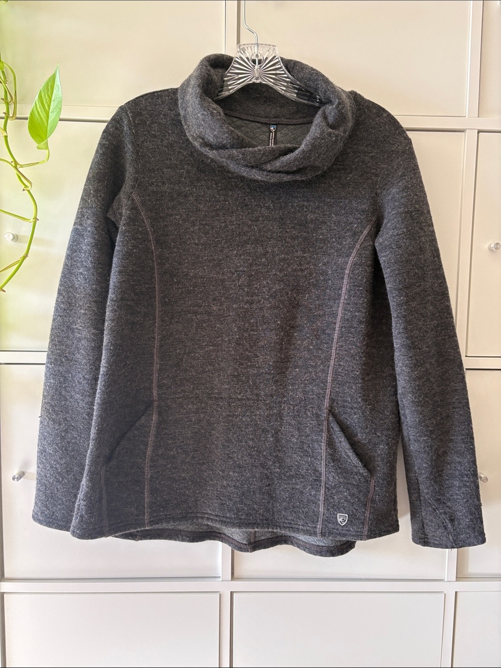 Kuhl Charcoal Gray Cowl Neck Sweater